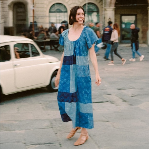 NWT Christy Dawn The Ambre Dress - Indigo Blues - Size Medium - Organic Cotton - Picture 2 of 16